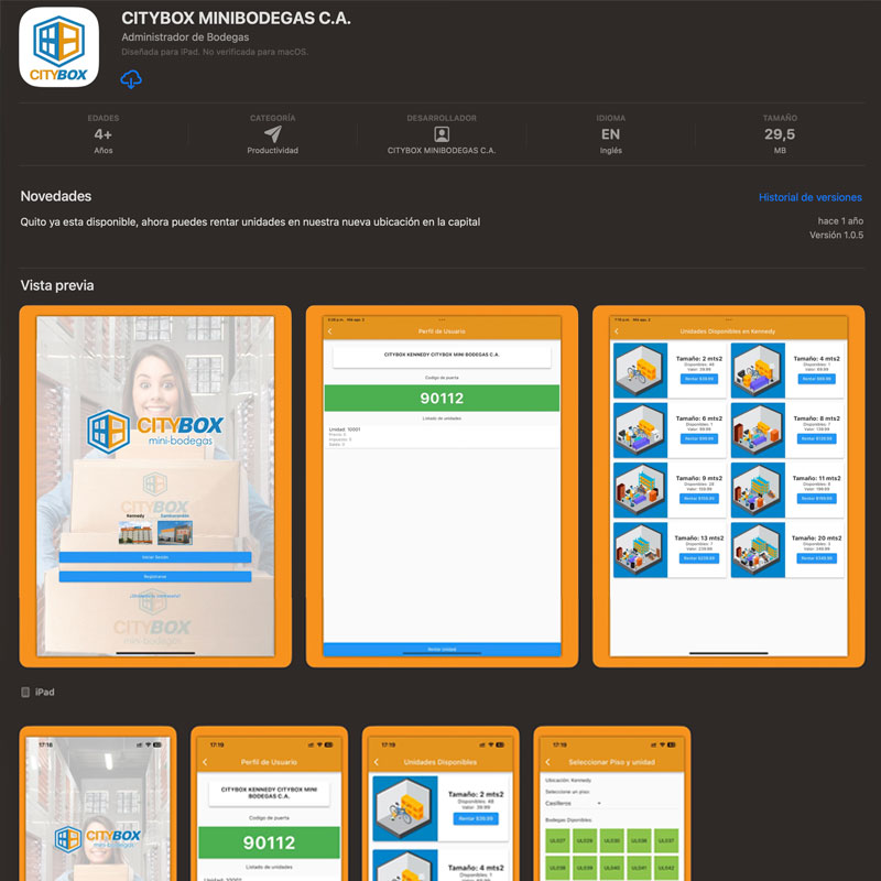 App Citybox Minibodegas